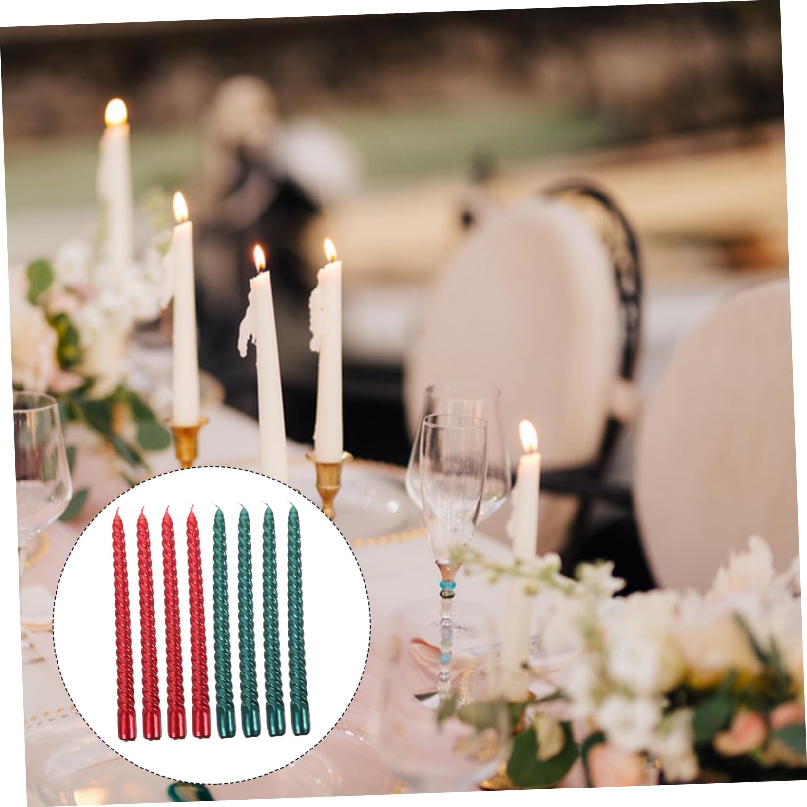 ABOOFAN 12 Candele Eleganti A Forma Di Cono Conico A Vite Per Matrimoni Feste Decorazioni Per La Casa in Paraffina Antigoccia Senza Profumo Per La Tavola.