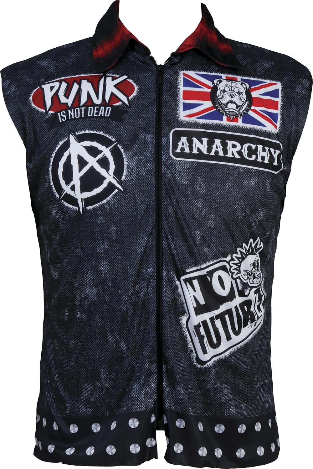 FIESTAS GUIRCA | Gilet Punk pour Homme Adulte - Accessoire de Costume Style Punk Rock pour Fêtes et Célébrations - Idéal pour Halloween et Carnaval - Multicolore