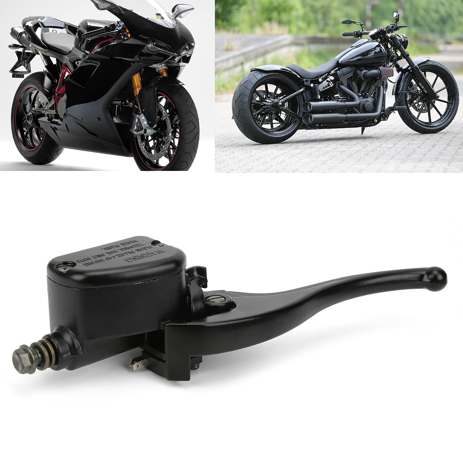 Fydun Cylindre de Levier d'embrayage de Moto, Maître-Cylindre de Levier d'embrayage Hydraulique en Alliage D'aluminium Côté Gauche Universel pour Moto avec Guidon 7 / 8in