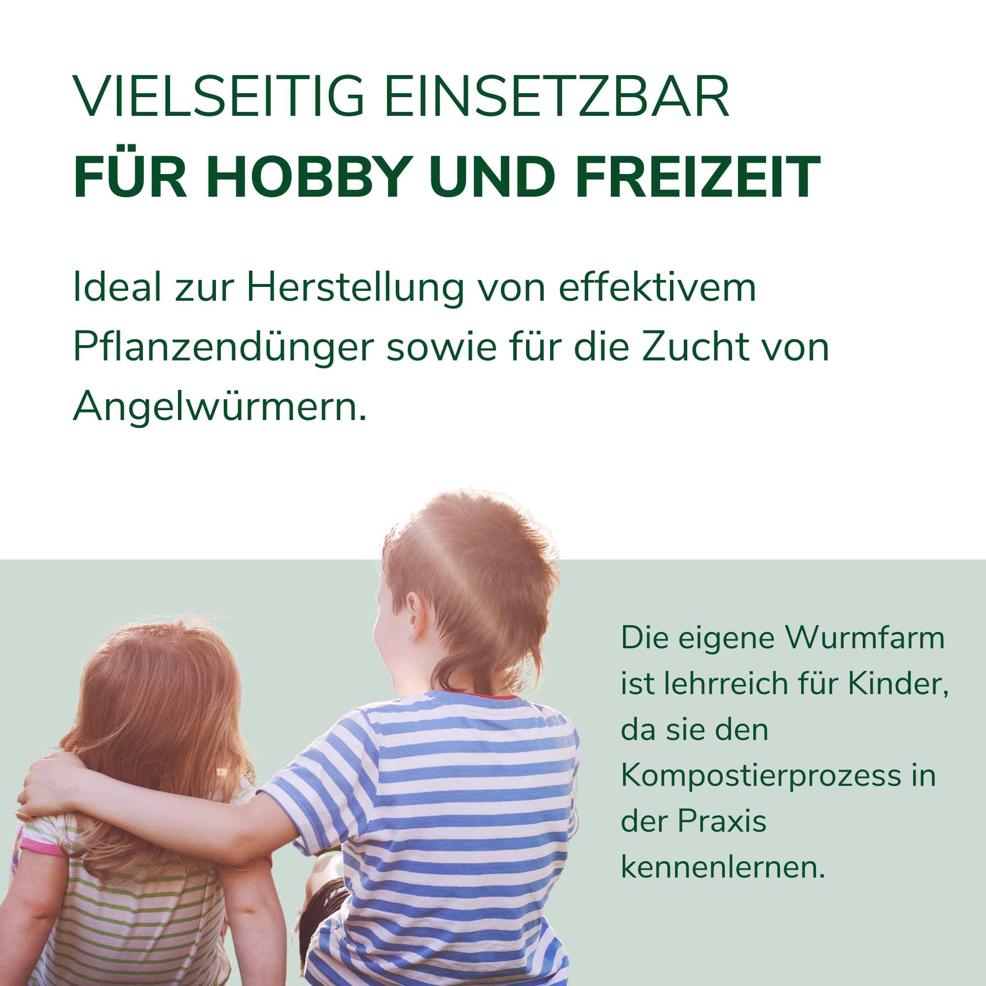 Natursache Wurmkomposter kaufen, Klein & Indoor, Wurmkiste für Balkon & Garten, Starterset + Zubehör (Mit Würmer + Zusatzetage, Grün)