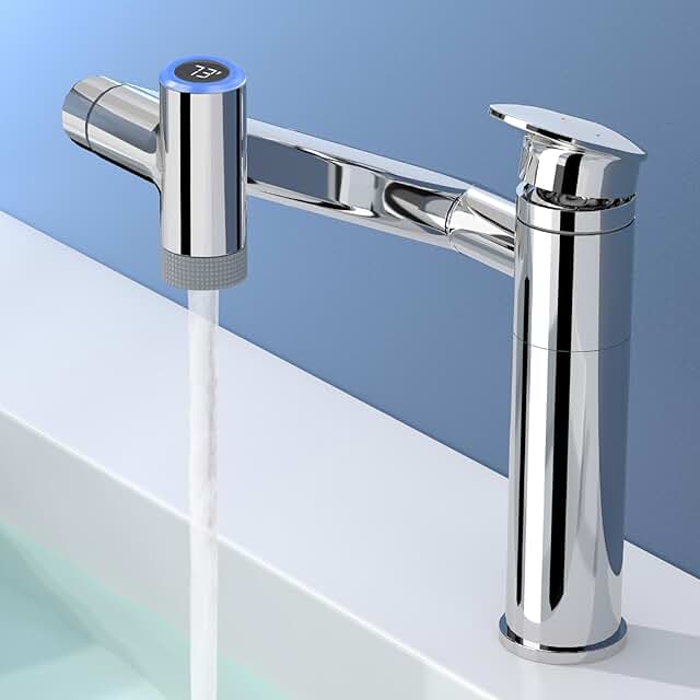 SINGSUO 1080°Rotatable Bathroom Vanity Faucet 1 Hole, Height Adjustable...