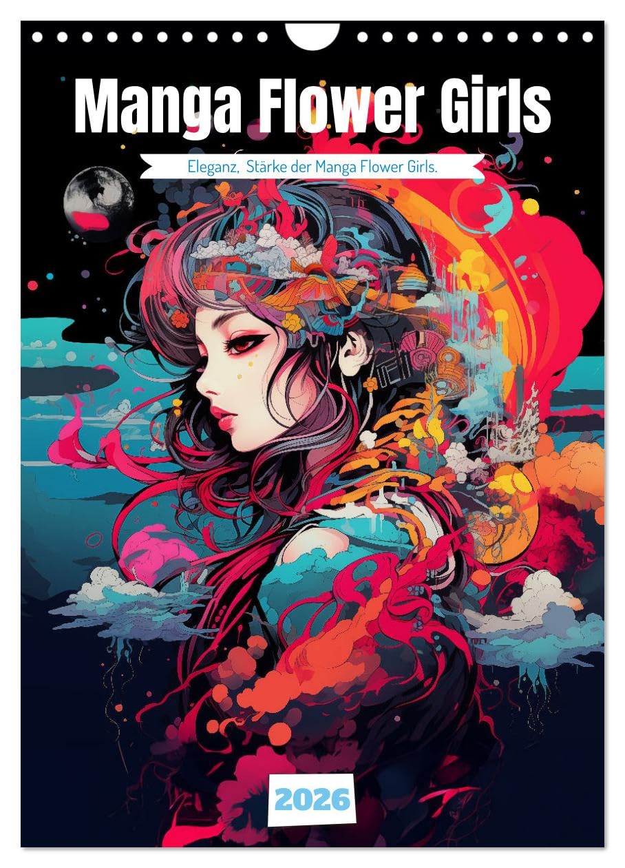Manga Flower Girls UK-Version (Wall Calendar 2026 DIN A4 Portrait), CALVENDO 12 Month Wall Calendar — image 1