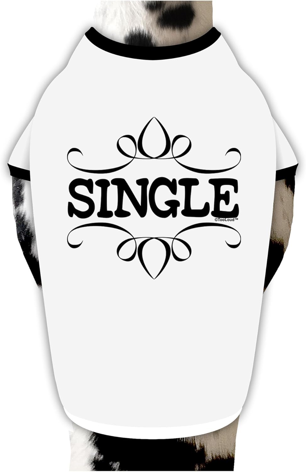 TOOLOUD Single Cotton Dog Shirt White with Black Medium