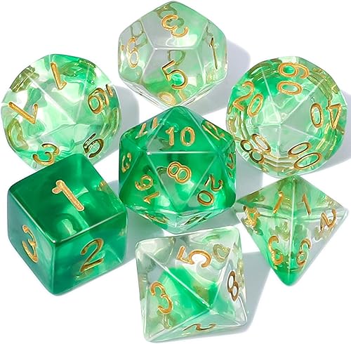 CiaraQ DND Juego de dados poliédricos con una bolsa de dados negra para juegos de mesa de juegos de rol D&D RPG MTG