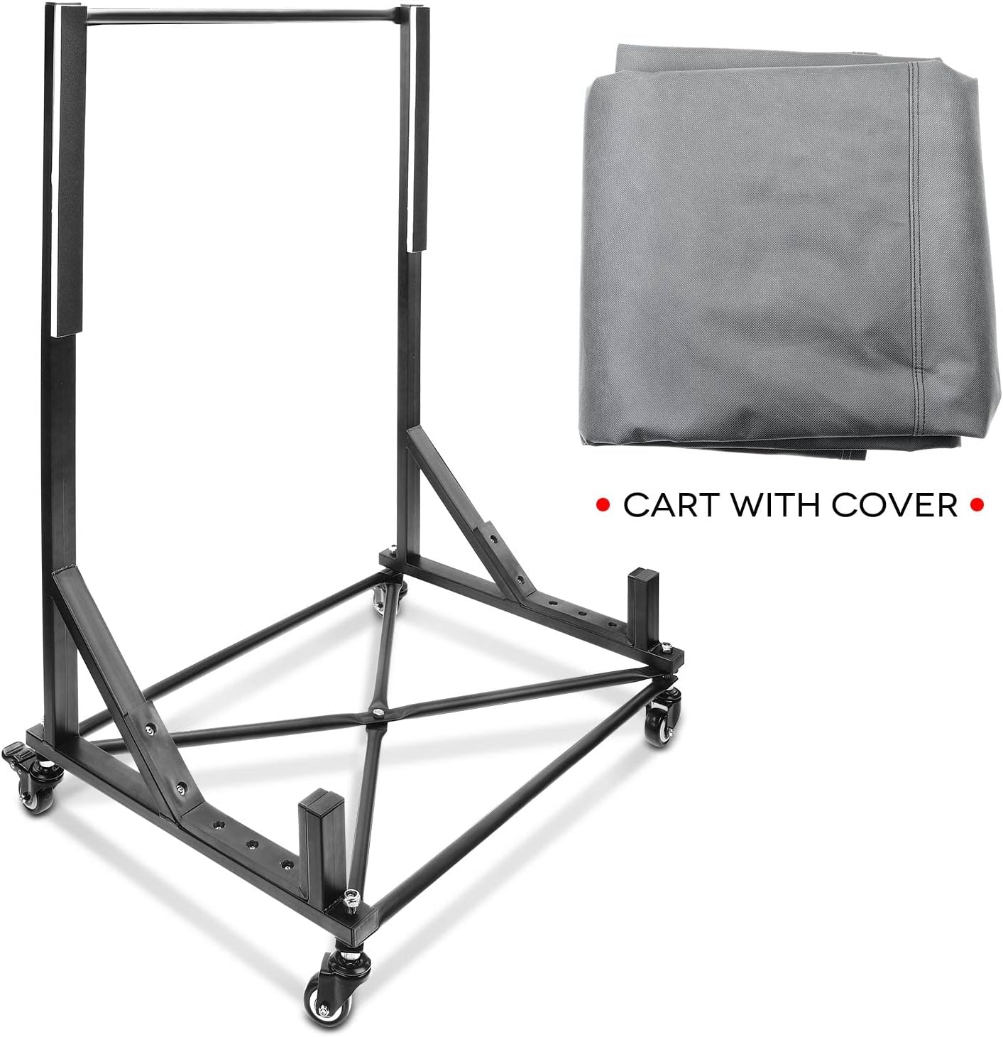 A-Premium Black Hard Top Storage Cart with Dust Cover Compatible with Chevrolet Corvette Porsche 911 Boxster Mercedes-Benz SL320 SL500 SL600 Mazda Miata