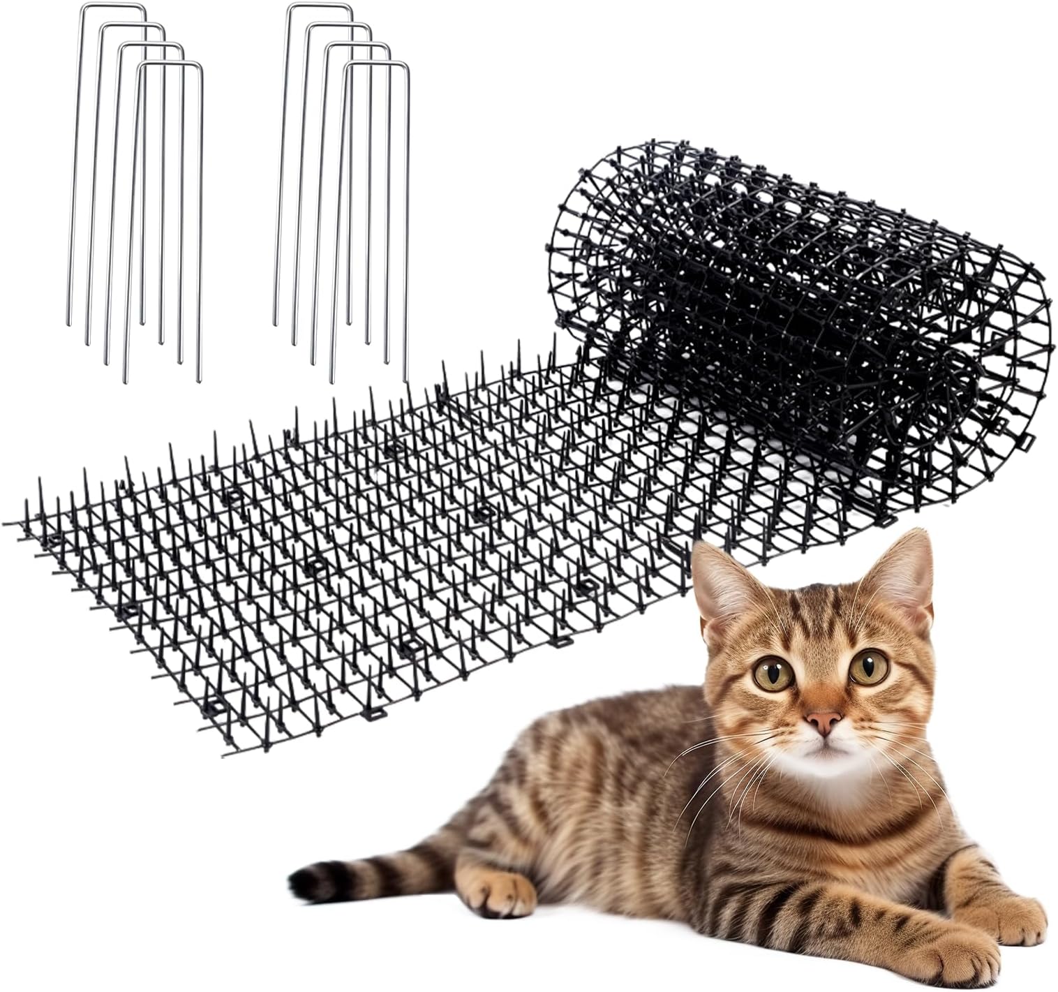 Mat with Spikes Prickle Strips for Cats Dogs Spiked Mat Network Digging Stopper for