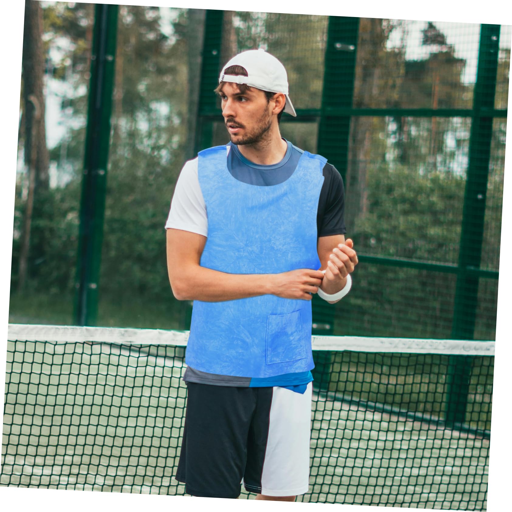 WOONEKY Giubbotto refrigerante per uomo e donna, leggero assorbimento acque, attività estiva sport viaggi ambienti caldi, Blu, 60x40x0.3CM