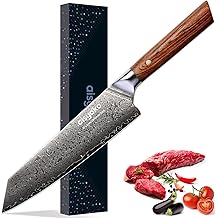 Chef Knife 8 Inch Damascus Japan VG-10 Super Stainless Steel Professional High Carbon Super Sharp Kitchen Cooking Knife, Ergonomic Color Wooden Handle Luxury Gift Box