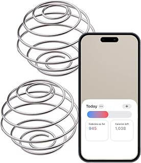 Protein shaker ball for protein shakes, 2 Pcs Stainless Steel whisk with calorie tracking app