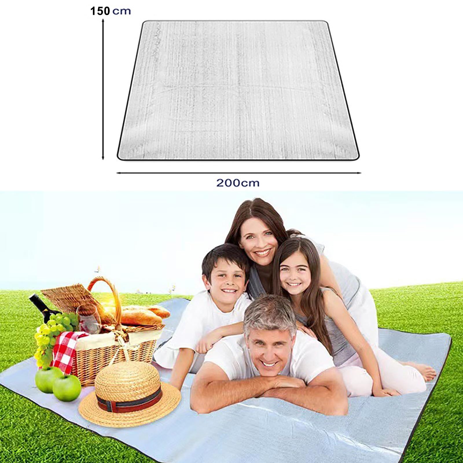 Tapis de Sol de Camping en Feuille D'aluminium, Tapis de Couchage de Camping en Aluminium, Tapis en Mousse de Camping, Tapis de Sol Isolant pour Tente, Tapis Réfléchissant