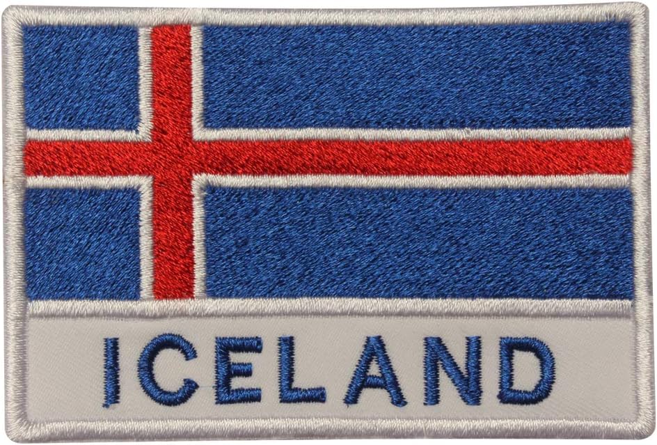 Iceland National Flag Embroidered Iron On Sew On Patch Badge for Clothes etc