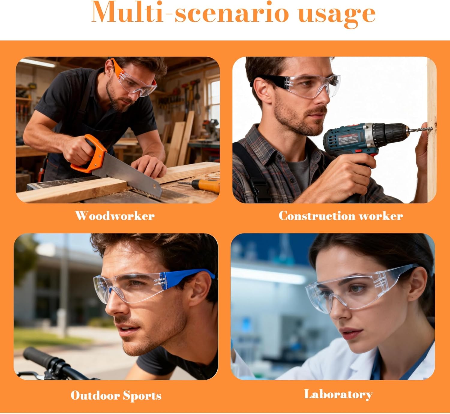 BIRDDIE Safety Glasses 20pcs,Bulk Anti-Fog Clear Safety Glasses,Scratch Impact Resistant Protective Glasses For Construction, Yard Work, Laboratories,Carpenter, StonMason,for Men And Women