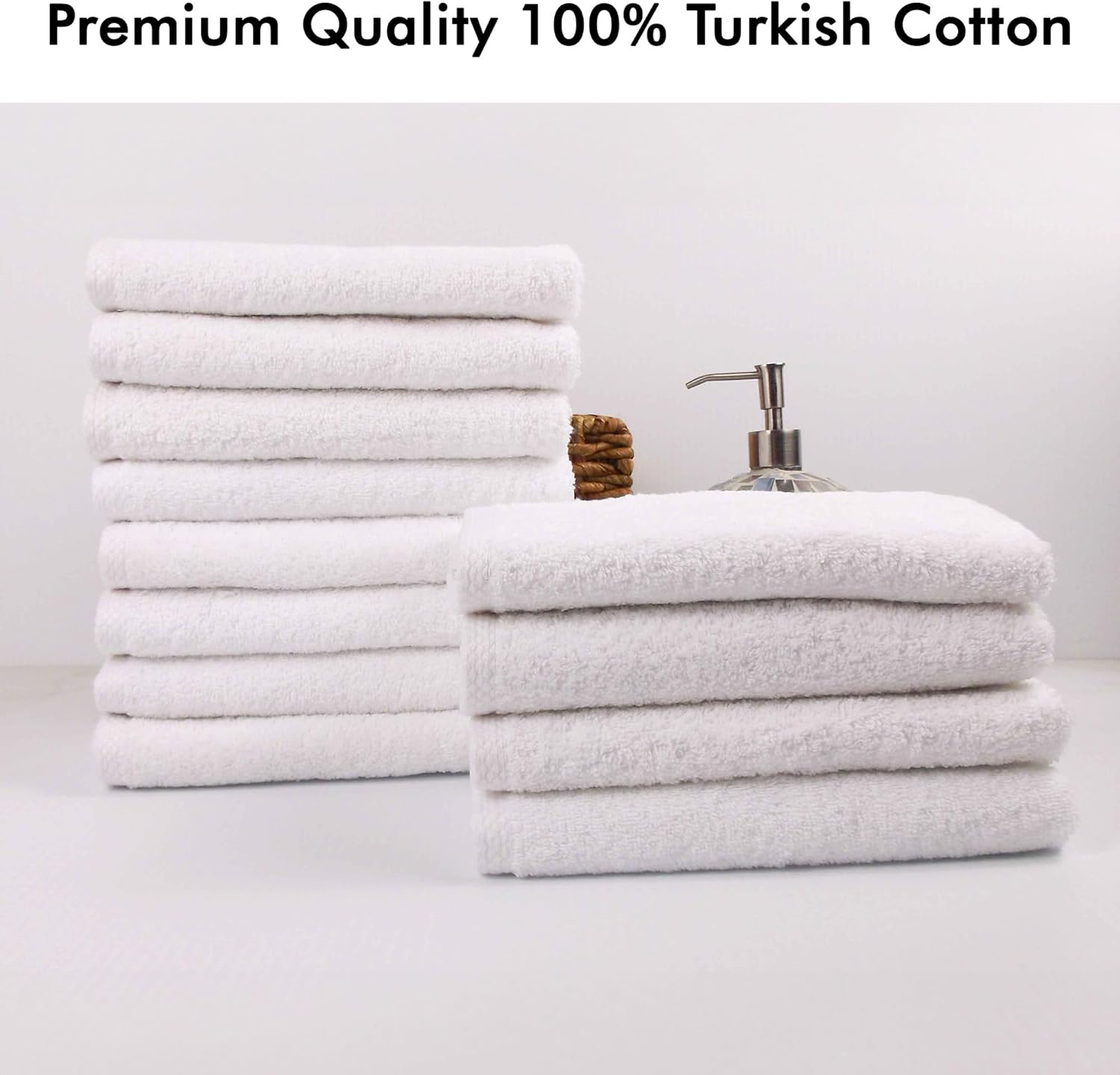 Classic Turkish Towels CTT - Premium Washcloths 12 Pack Set, 100% Turkish Cotton, Highly Absorbent & Quick Dry, Face Towels Wash Cloths for Hotel, Spa & Gym | 12"x12" (White) - Image 4