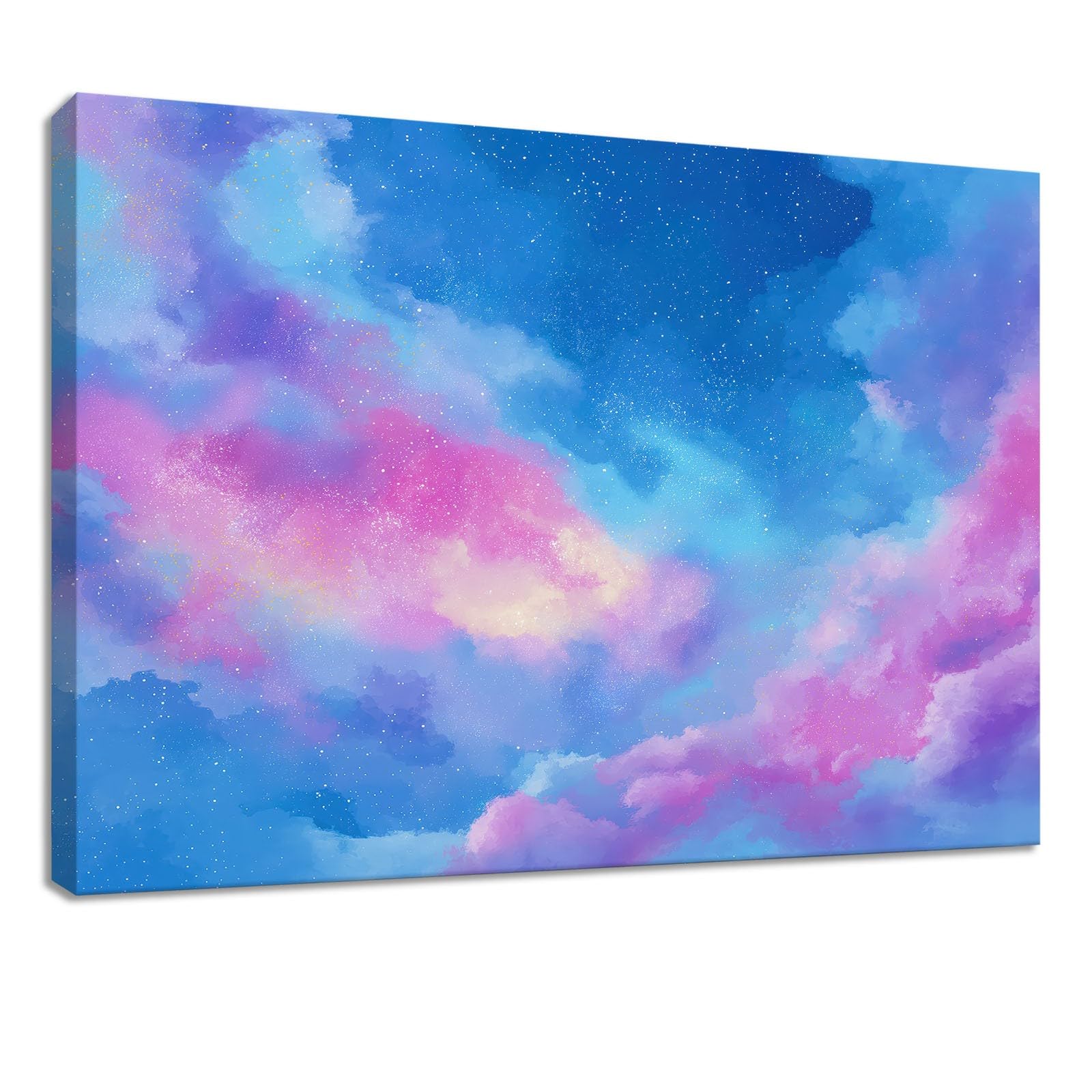 Générique Marzycielski druk na płótnie 120 x 60 cm drewniana ramka plakat na obraz dekoracja ścienna - Mgławica niebieska chmura gwiaździste niebo do salonu, sypialni, przedpokoju i łazienki