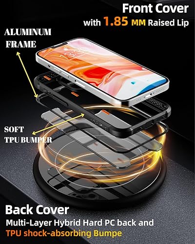 Miniatura 8 de CaseBorne R - Funda compatible con iPhone 13  iPhone 14, protección a prueba de golpes, grado militar probado en caídas de 12 pies, marco de