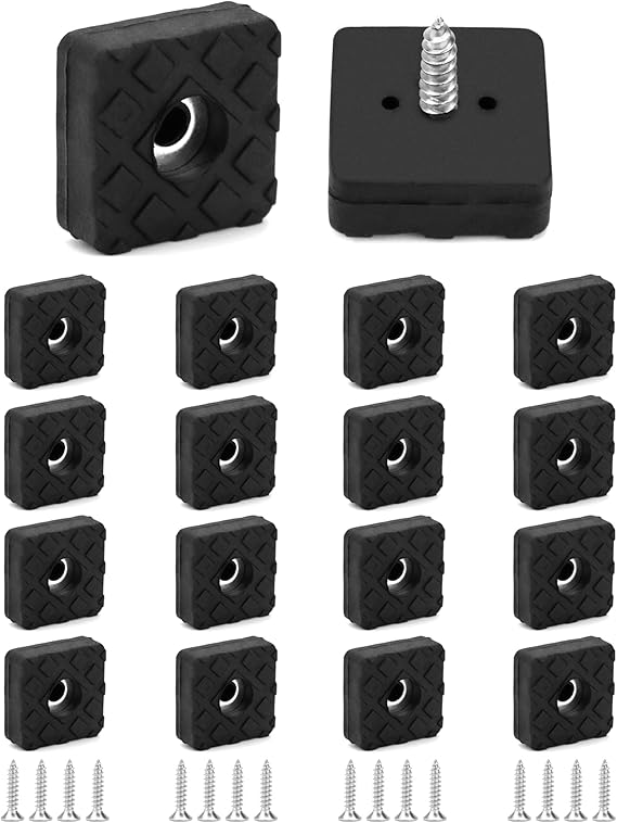 QWORK® 18PCS NonSlip Rubber Feet 22x22x9 mm for Garden Furniture