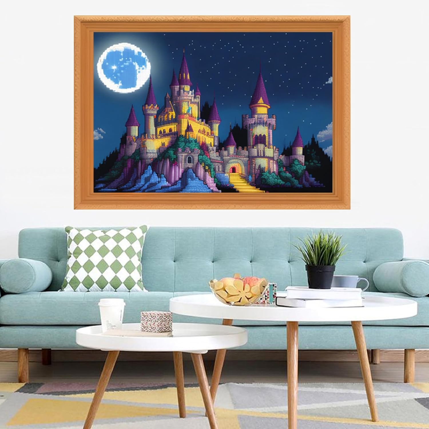 Redxing Stamped Cross Stitch Kits Embroidery kit for Beginners Adults Full Range of Embroidery Patterns Starter Kits DIY Printed Cross Stitch Kits Needlepoint Kits 11CT-Moonlight Castle 15.7x19.7 inch