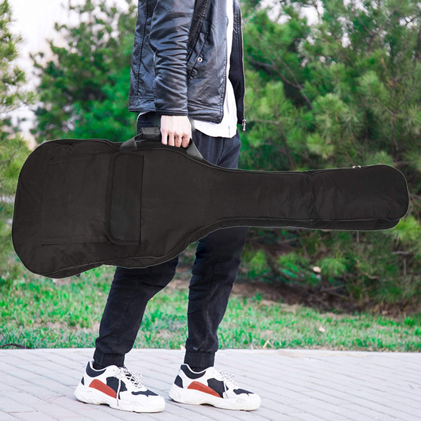 Noir Etanche Double Sangles Basse Housse Etui pour Guitare Basse Electrique 5Mm Epaisseur Eponge Rembourree