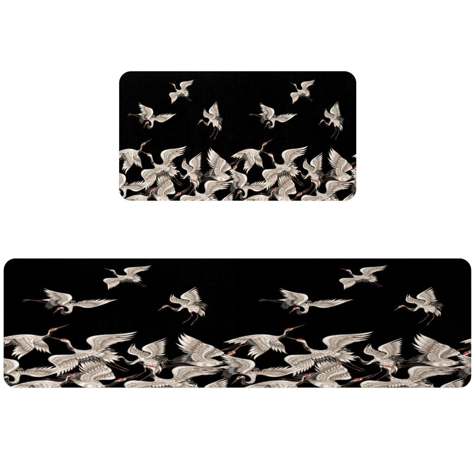 Tapis de cuisine antidérapants et lavables motif grues volantes de couloir