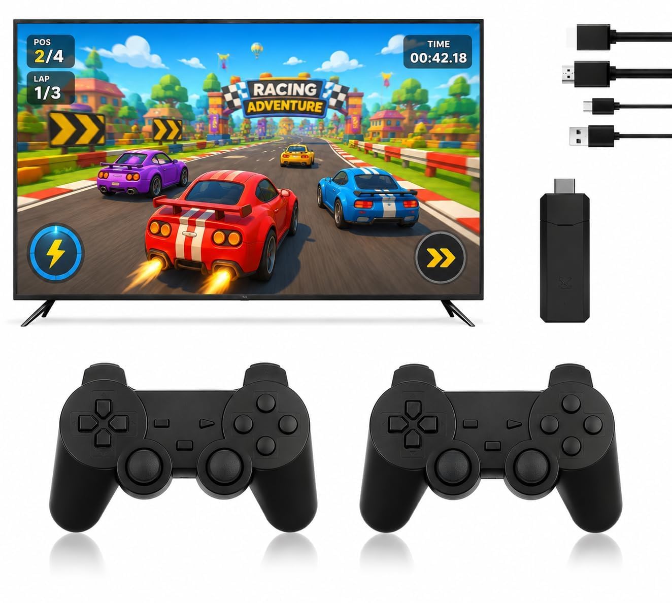 Video Game New 2026 Upgraded TV Video Game Gaming System, Plug & Play Video TV Games HD with Wireless 2 Controllers for Men/Women/Girls/Boys/Adult/Kids-image-14