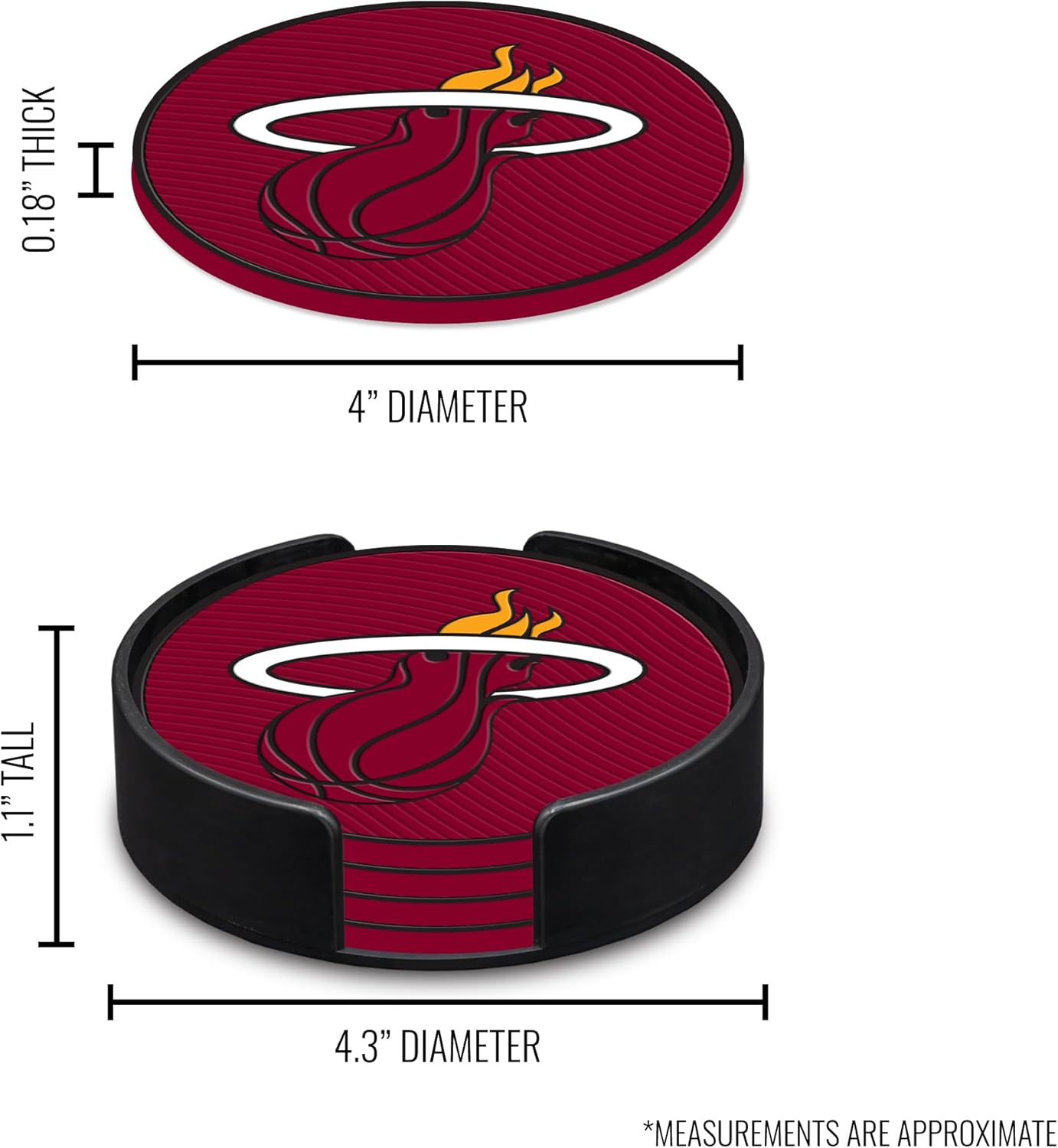 Rico Industries NBA Basketball Standard Classic Favorites: PVC Coaster Set (4-Pack) - Image 6