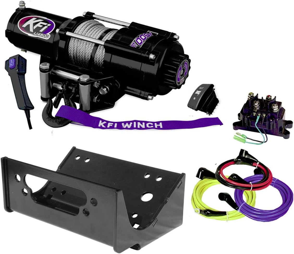 KFI Combo Kit - U45-R2 4500lbs Winch, Mount Bracket, Wiring, Switches, Remote Kit - compatible with 2012-2013 Kawasaki Teryx4 750 & 2014-2018 Teryx & Teryx4 800