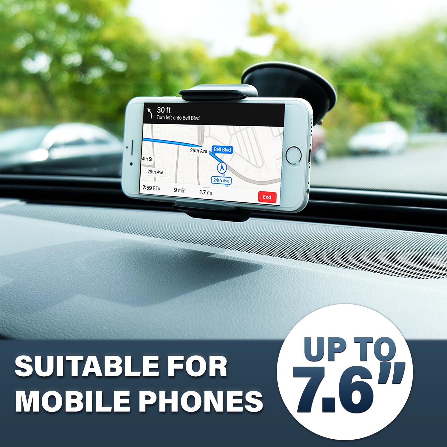 Mobilny Stojak Samochodowy Przyssawka Deska rozdzielcza Szyby Samochodowe Kompaktowy Rozmiar Uniwersalny Ważny Dla Telefonów Komórkowych Do 7.6" Wyświetlacz Stojak Mobilny Samochód Przyss