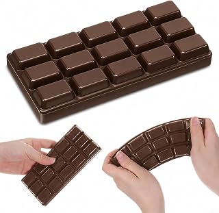 Slow Rising Chocolate Bar Squishy Fake Chocolate Squishy Toy | Soft Realistic Giant Food Fidget Toy, Simulation Stretchy Toys, for Adults, Office Home Desk, Focus Party Favor