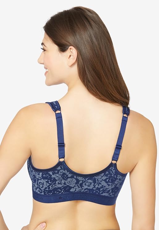 Comfort Choice Women's Plus Size Wireless Front-Close Lounge Bra