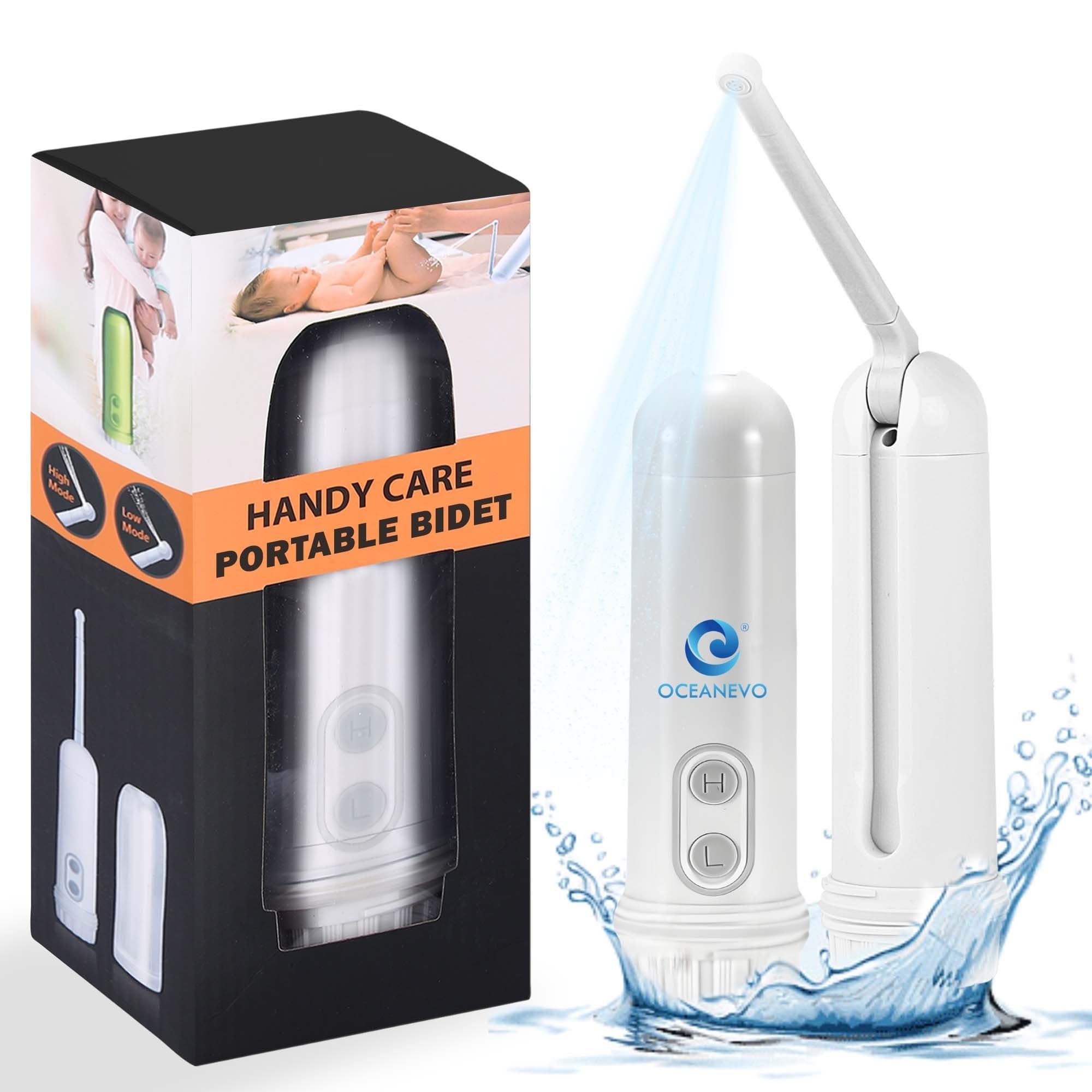 Oceanevo Refillable Portable Jet Spray for Toilet for Travel with Adjustable Nozzle and 2 x AAA Batteries Included , Handheld Portable Bidet Spray with High Low Spray Modes , Health Faucet - White (B0D7W6XN2R) Amazon Price History, Amazon Price Tracker