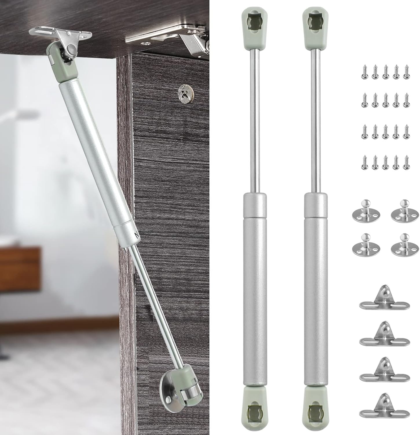 2 Pack 100N/22.5lb Gas Struts Spring Shocks Lid Support Hydraulic Hinge for Toy Chest