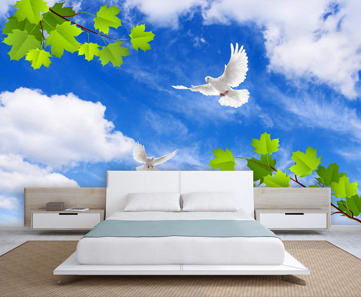 999STORE Hd Blue Sky and White Flying Birds 3D Wallpaper for Living Room (Non-Wooven_15X10 Feet_Multi) (B07P9RF4F5) Amazon Price History, Amazon Price Tracker