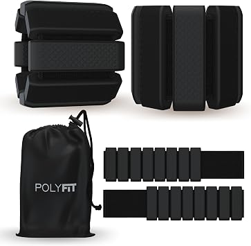 Polyfit Wrist & Ankle Weights - 1 Pair - Wearable Ankle Weights for Women and Men - Wearable Bracelet for Exercise, Yoga, Walking, Running, Dance, Barre, Pilates, Cardio, Aerobics