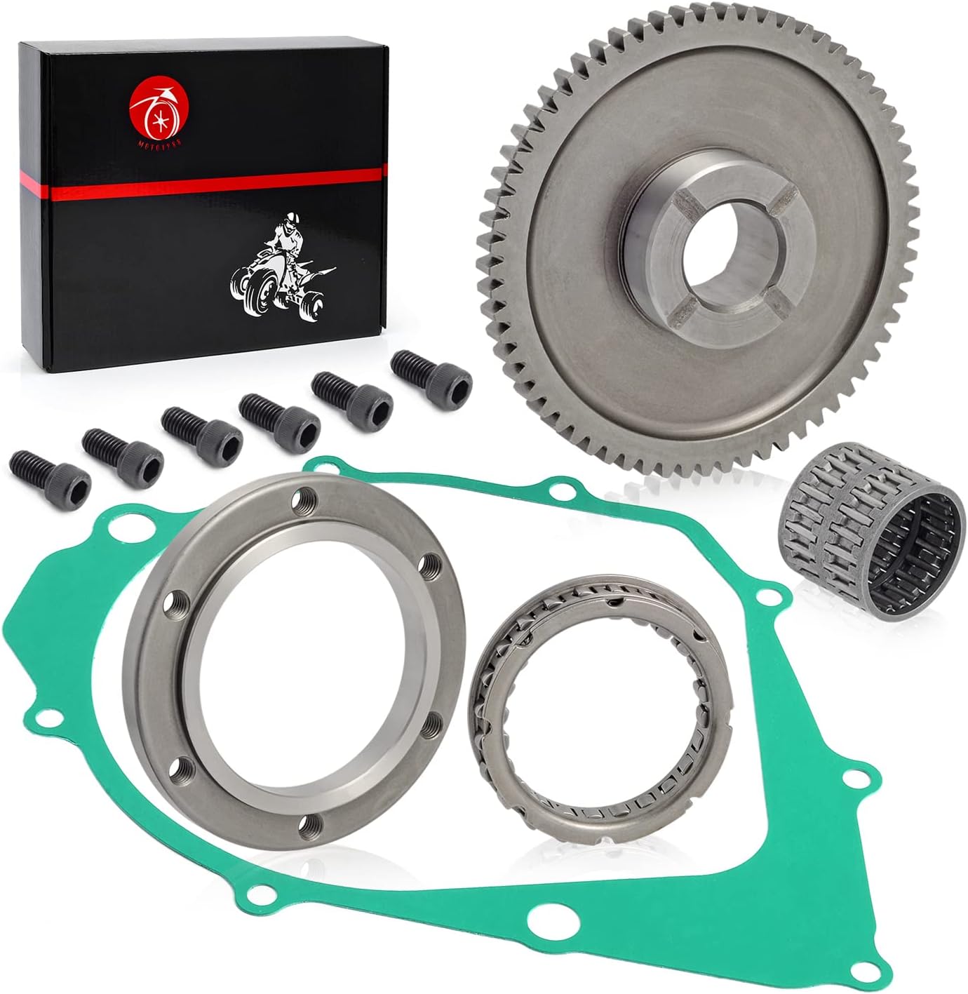 Starter Clutch+One Way Bearing+Gear Idler Kit For YAMAHA 1987-2014 Raptor Warrior Big Bear Moto 4 350 YFM350 1994-1998 Kodiak 400