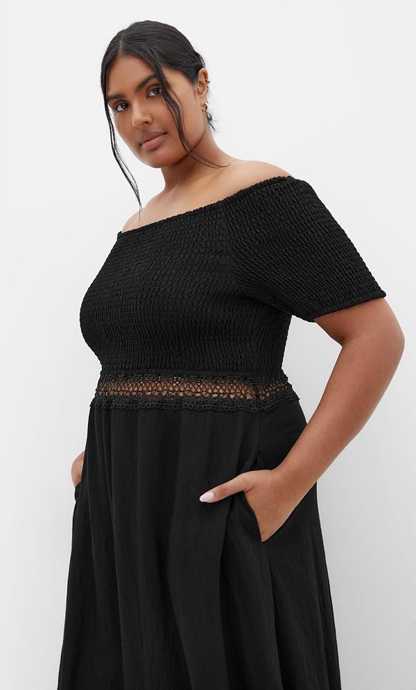 City Chic Women's Plus Size Dress - Aura Midi, 14 Black by City Chic - Used condition - Image 2