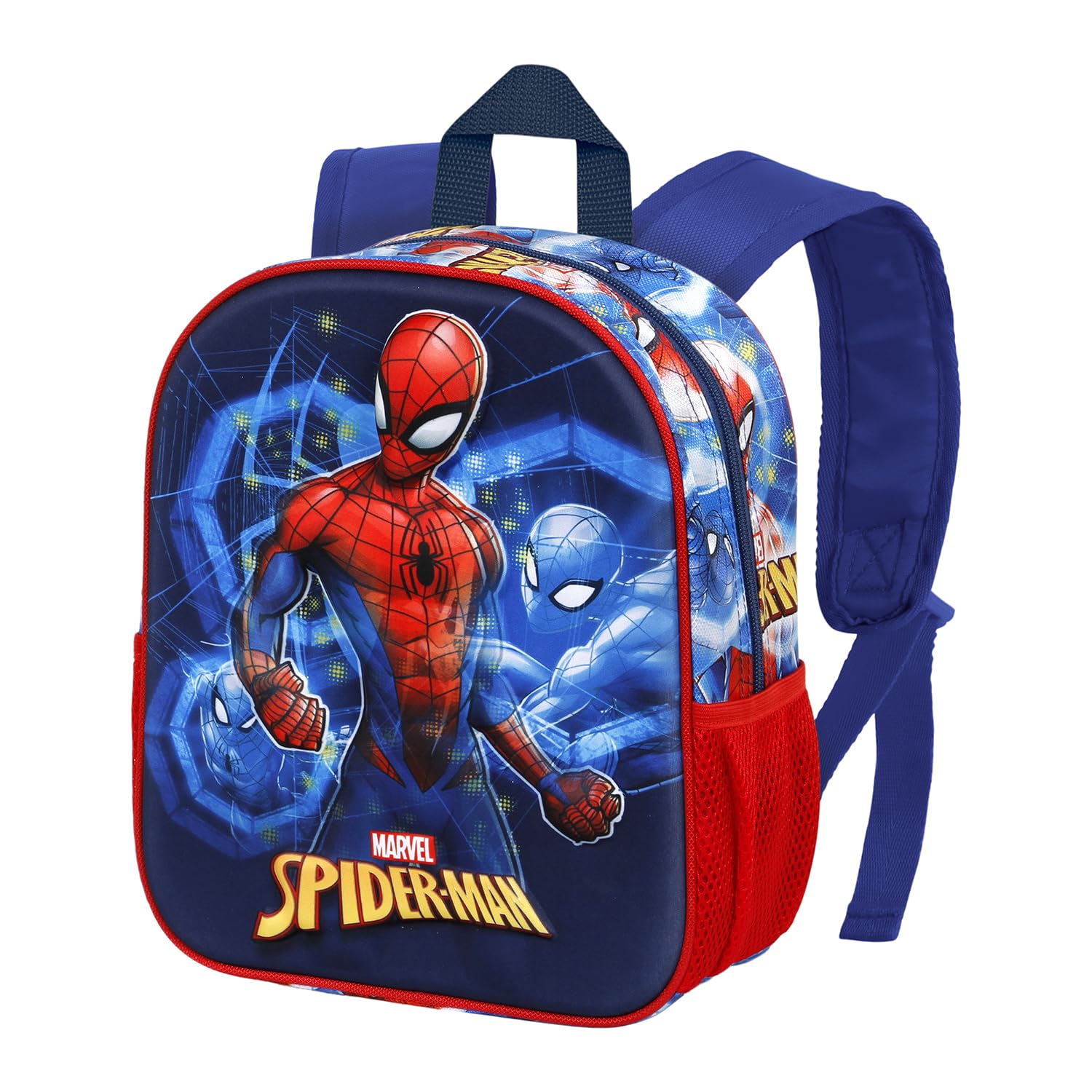 KARACTERMANIA Marvel Spiderman Powerful-Mochila 3D Pequeña, Azul, 26 x 31 cm, Capacidad 8.5 L