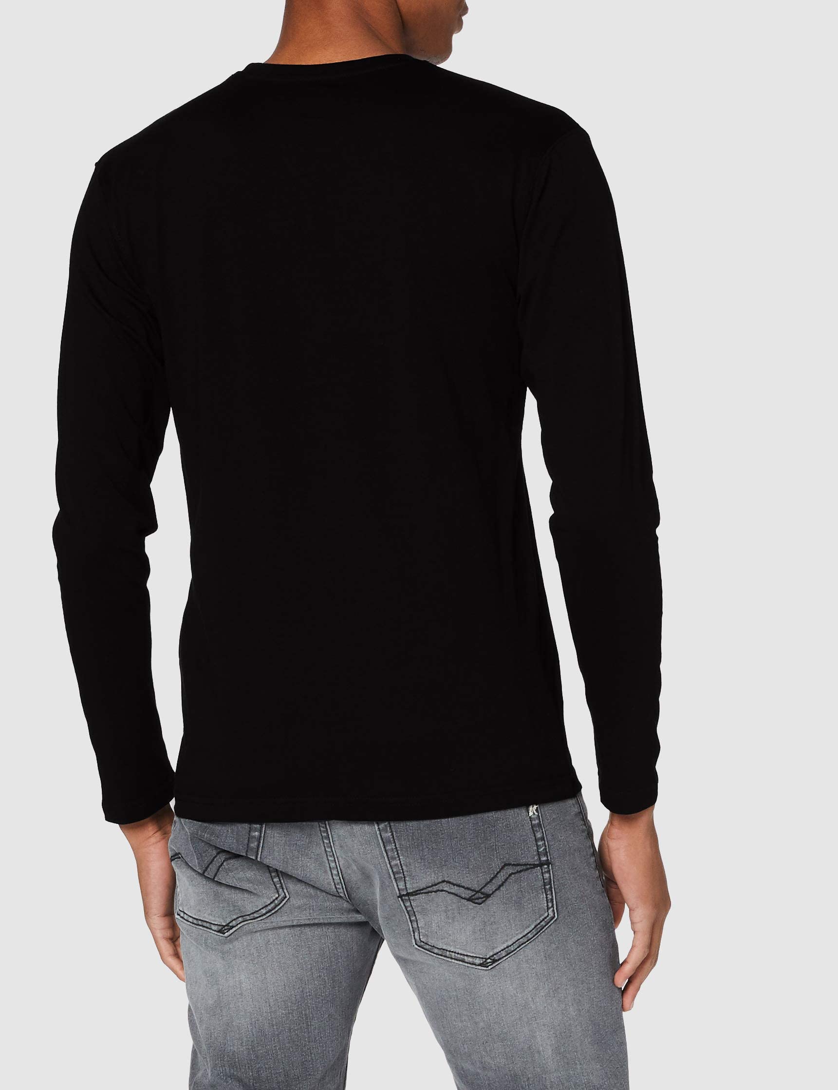 Lower East Long-Sleeved Men's Shirts, 100% Cotton, Crew Neck (Pack of 5)