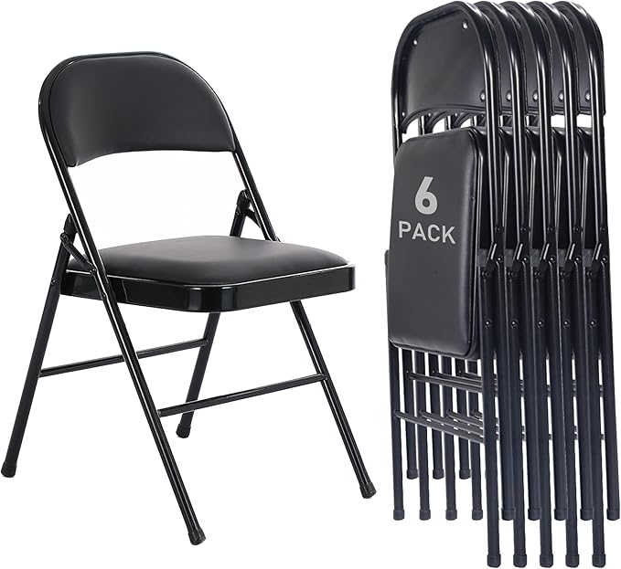 6 Pack Black Folding Chairs