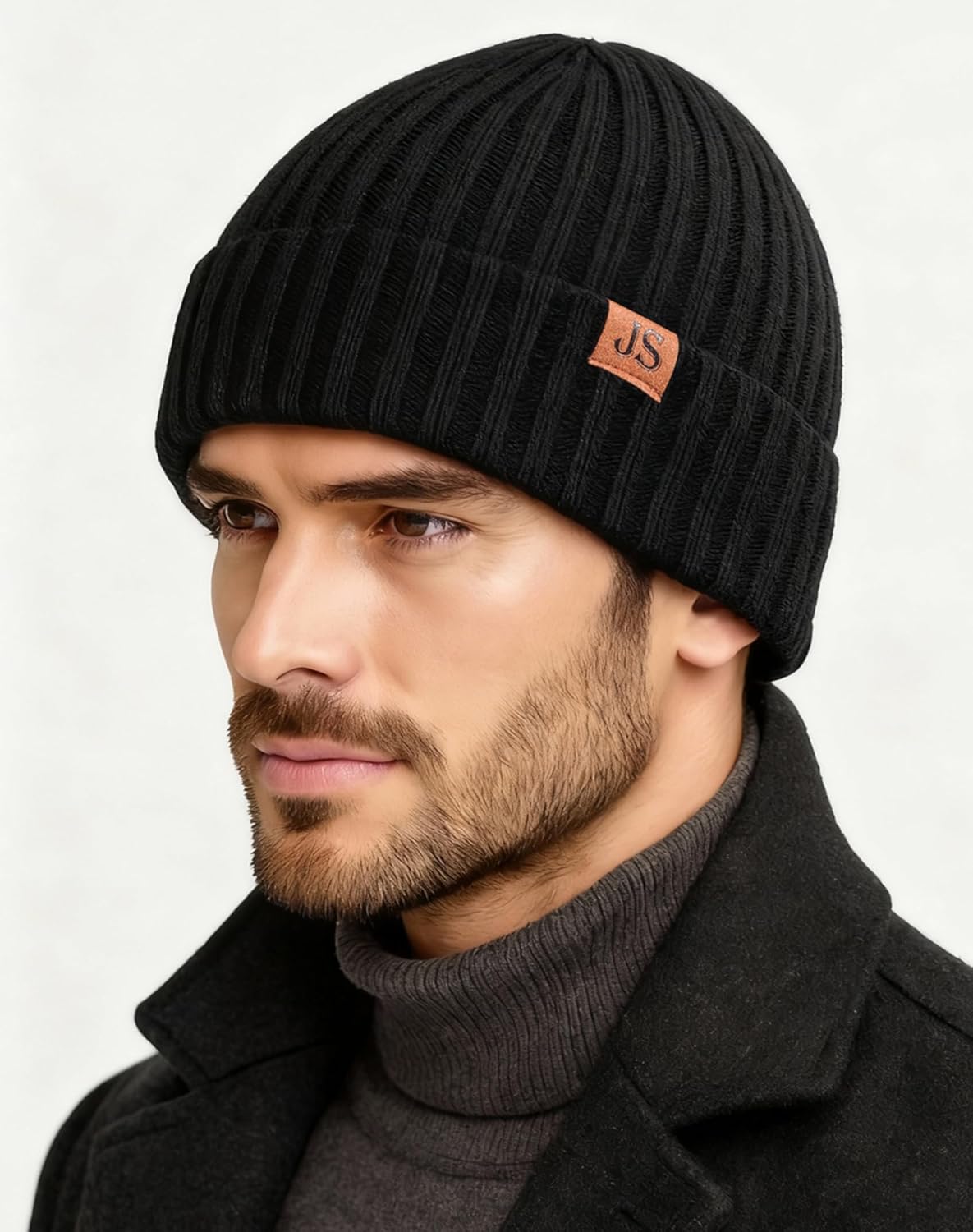 Winter Hats Scarf Set for Men Touchscreen Gloves Warm Knit Beanie Hat Scarves with Fleece Lined Cap - Image 3