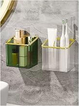 2 Pack Wall Mounted Toothbrush Holder for Bathroom Adhesive Shower Organizer Wall Holder for Tooth Brush,Electric Toothbrush,Toothpaste,Razor,Makeup Brush,Cosmetic,Adhesive Wall Bucket