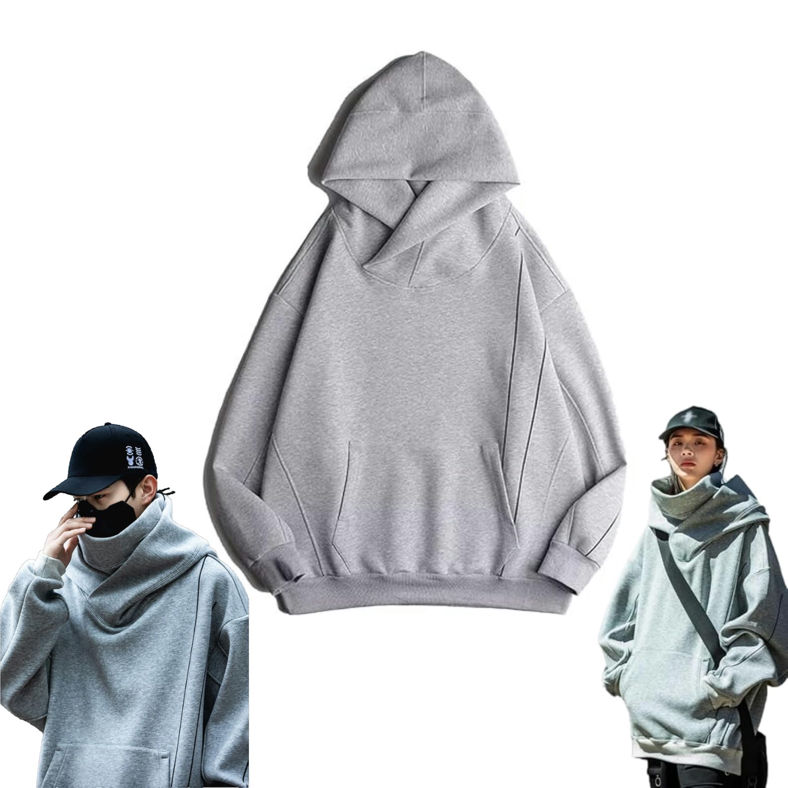 Amazon.co.jp: パーカー メンズ ボリュームネックパーカー hoodie 
