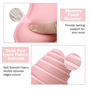 4-in-1 Large Gaming Mouse Pad, Keyboard Wrist Rest Pad & Wrist Support Mousepad Set, Extended Desk Pad Waterproof Desk Mat for Home Office Study Game-Pink
