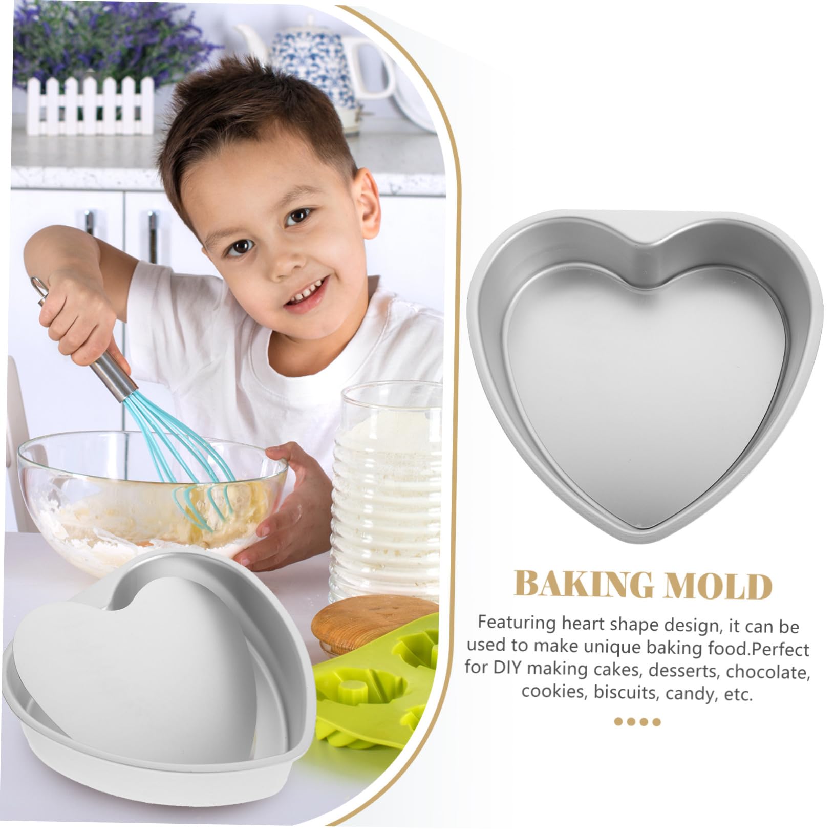 Molde para Pastel Forma de Corazón 20 Cm, Acero Antiadherente, Superficie Lisa, Apto para Horno, Molde de Repostería Creativo para Fiestas y Celebraciones, Adecuado