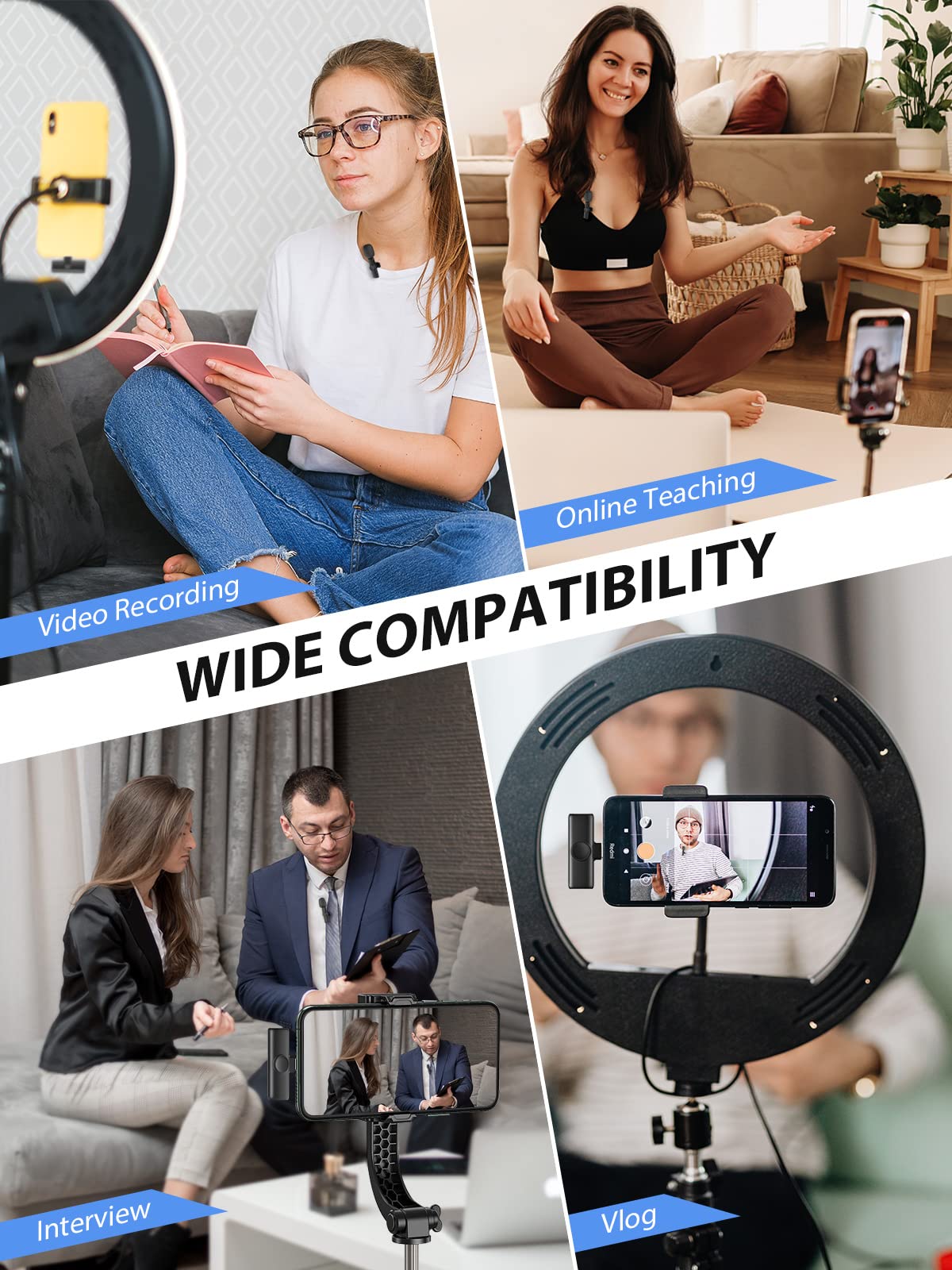 Bezprzewodowy mikrofon krawat, Gimpro MS1 (C) 2,4 GHz【TYP C-USB】Mikrofon krawat do telefonu komórkowego Wtyczka i odtwarzanie do telefonu Andriod Vlog Wywiad na żywo Tiktok Youtube, mikro krawat bez