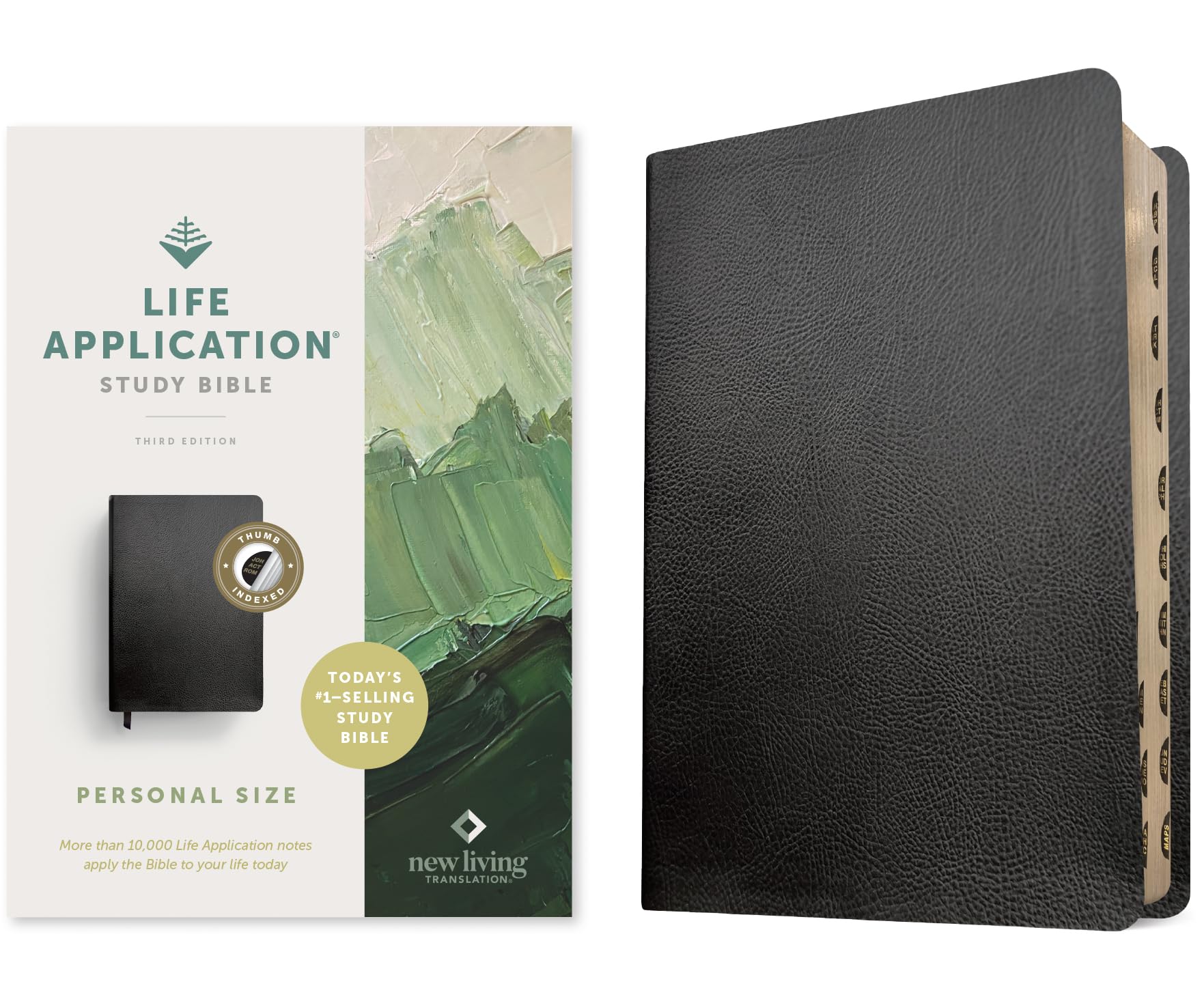 NLT Life Application Study Bible Third Edition Black by Tyndale LEATHER-BOUND