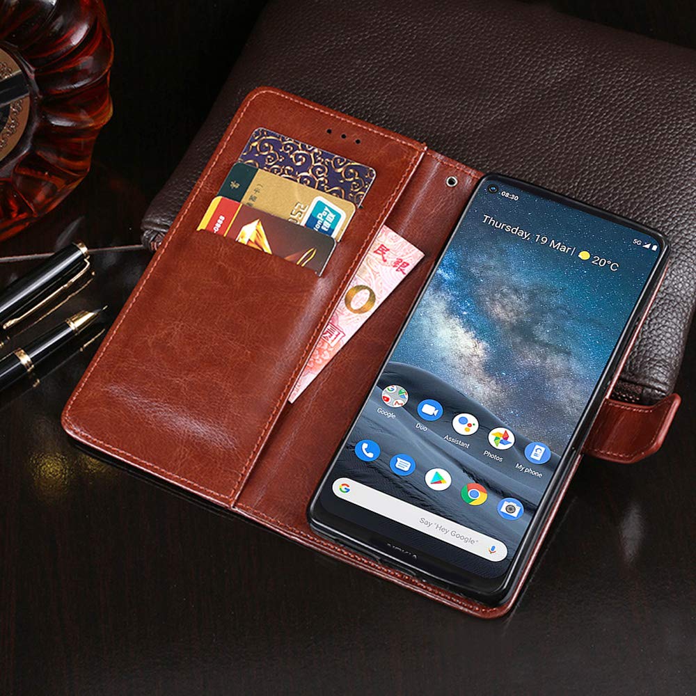 KP TECHNOLOGY Nokia 8.3 5G - Custodia a portafoglio in pelle per Nokia 8.3 5G, con scomparti per carte di credito, compatibile con Nokia 8.3 5G, colore: Nero