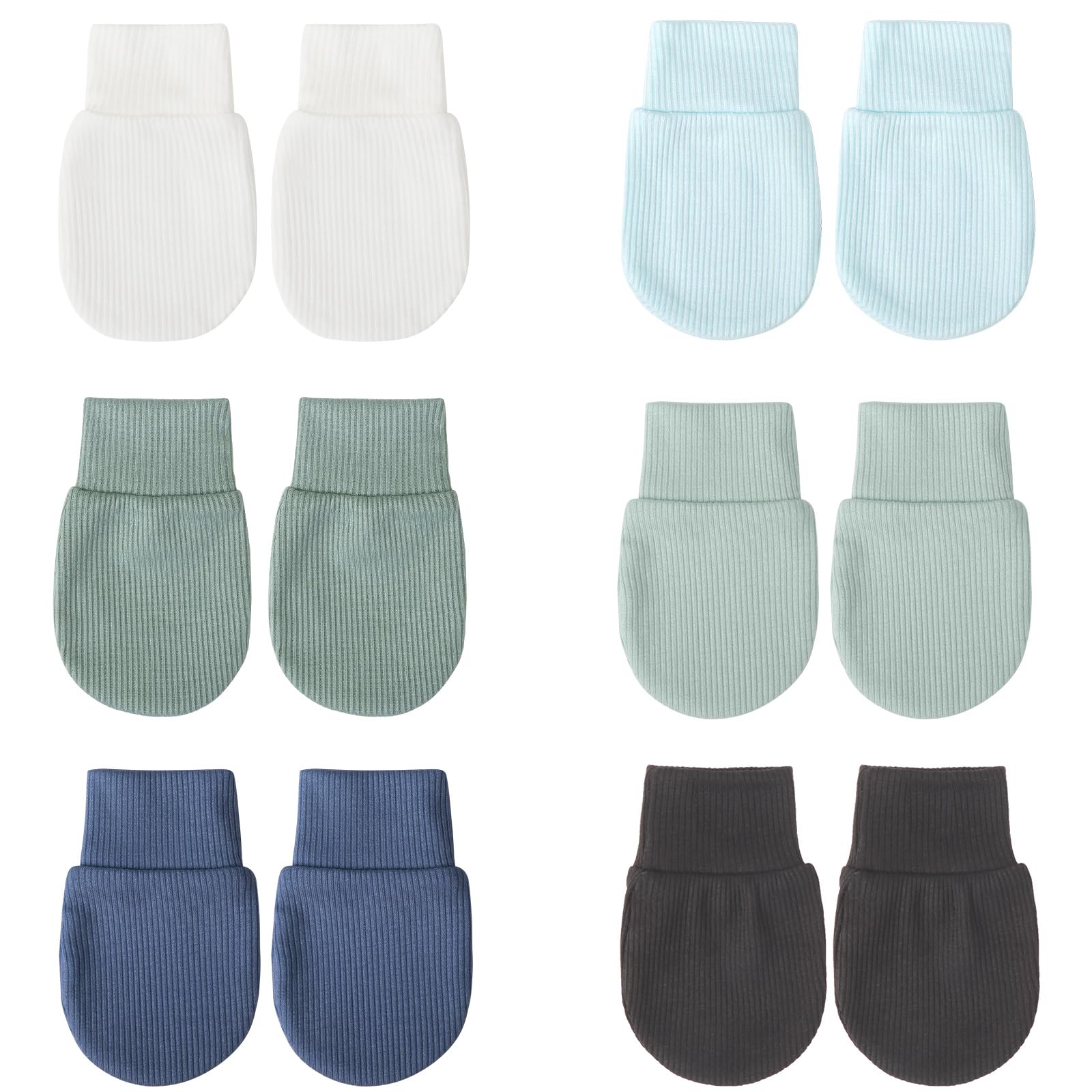 DRESHOW Newborn Baby Mittens Infant Gloves No Scratch Mittens Elastic Wrist Gloves for 0-6 Months Baby Boys Girls