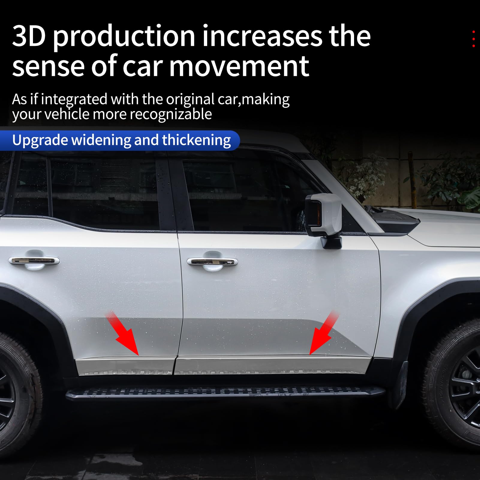 Car Body Trim Strip Suitable for 2020-2025 Toyota Land Cruiser 250 1958 Prado LC250 Anti-Scratch Door Strip ABS — view 5