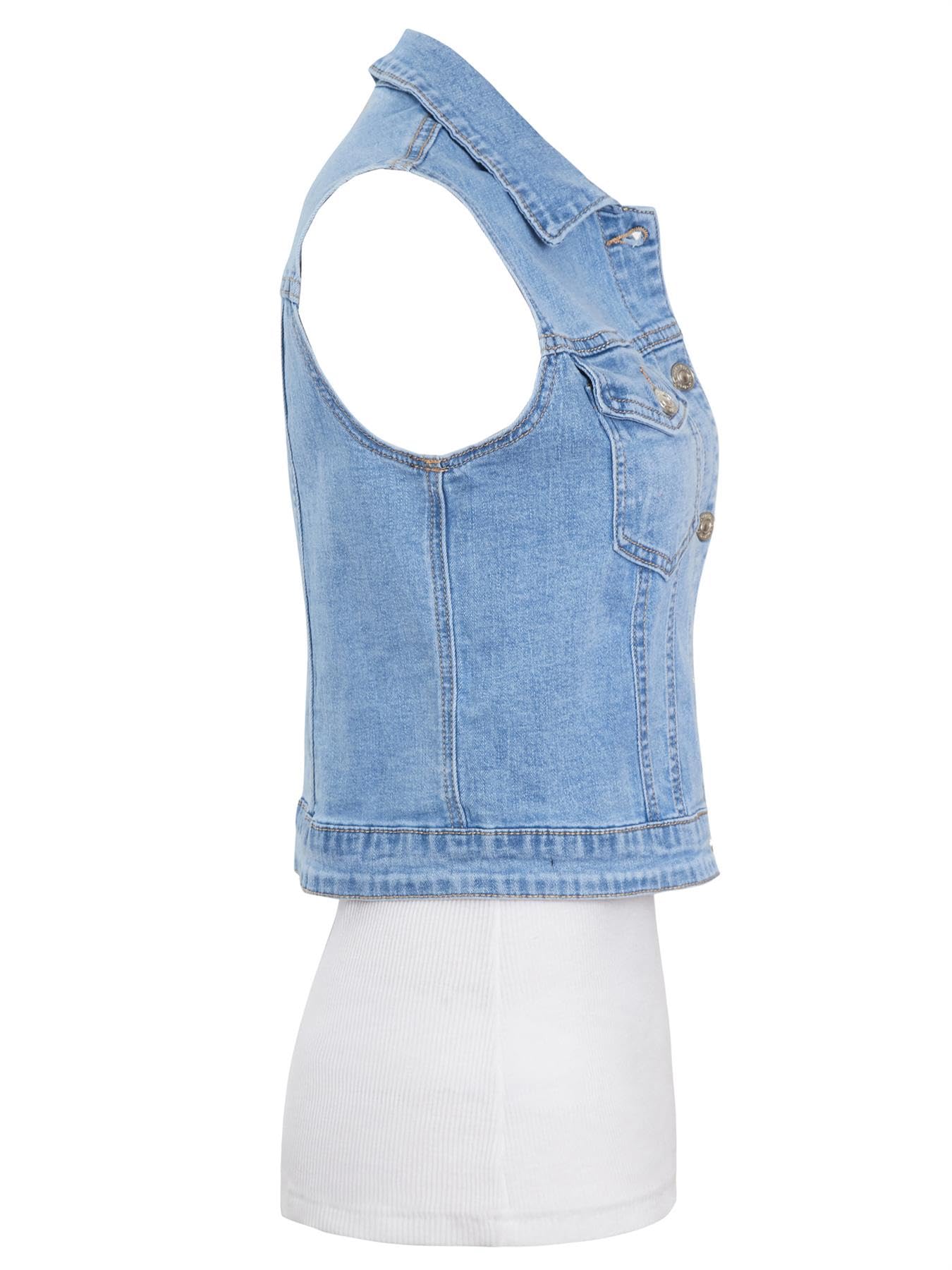 SS7 Femmes Gilet en jean sans manches Veste gilet stretch