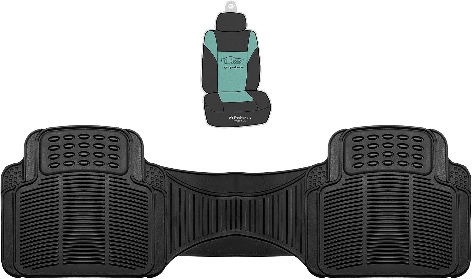 FH Group Trimmable Vinyl Floor Mats Automotive (Black) Rear Set - Universal Fit for Cars Trucks and SUVs F11306